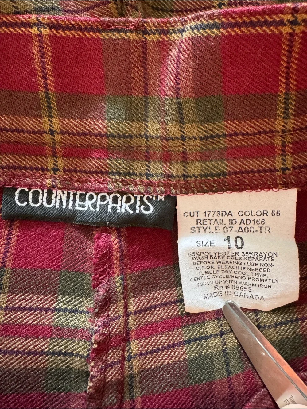 Vintage 90s Counterparts Plaid Vest & Shorts 2 Piece Set S 10